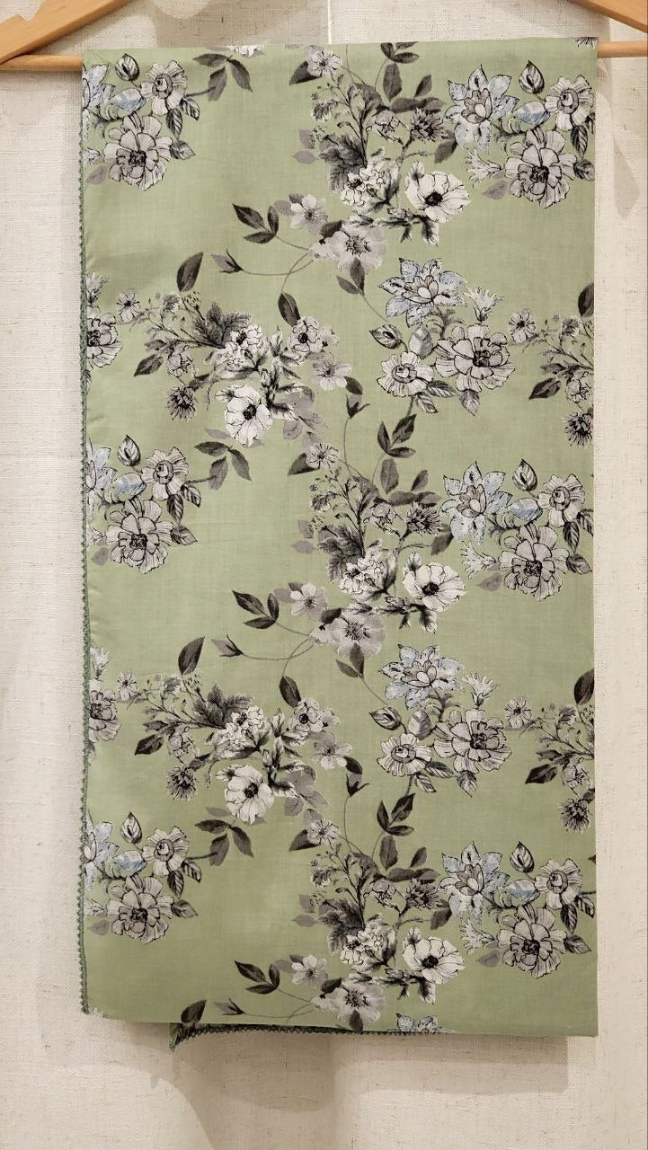 SL-286 | Pale Green botanical floral print | Original fabric photograph