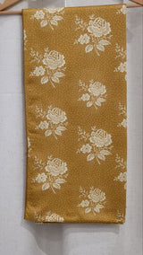 SL-280 | Mustard rose-and-dot print | Original fabric photograph