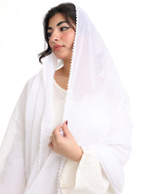 KS2-10 Handmade Crochet Home Hijab — White