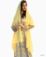 SD5-134 Plain Voile Home Hijab — Yellow