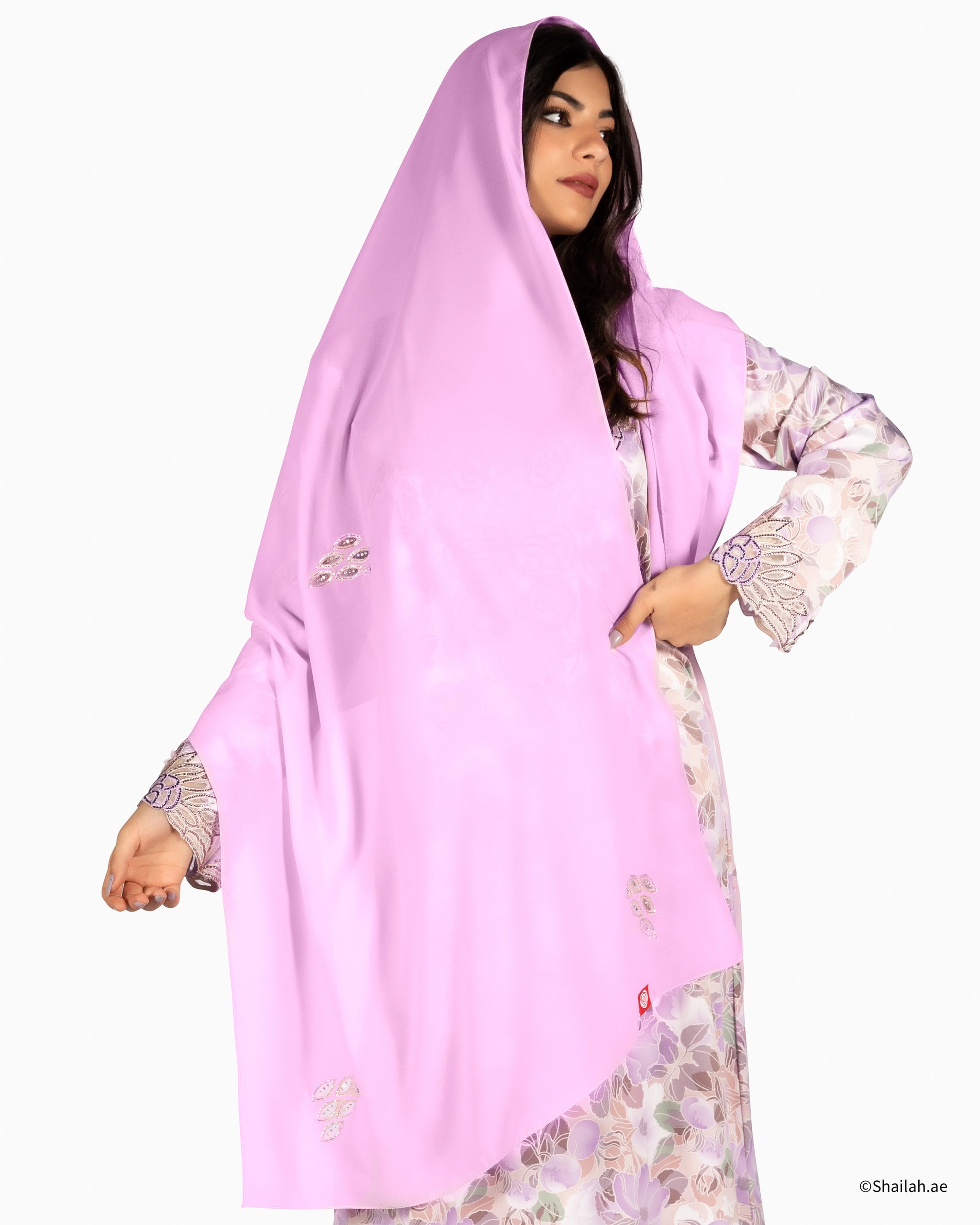 MS-02 شيلة ثريا منثرات وردية