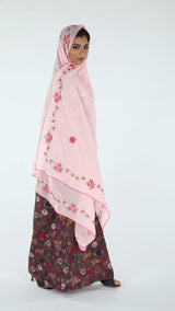 RZ1-392 شيلة جوري روز وردية بأطراف غامجة - Shailah.ae شيلة