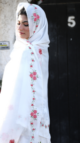 RZ1-380  شيلة جوري روز بياض الثلج - Shailah.ae شيلة