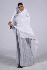 DK2-12 Scattered Beads Home Hijab — White