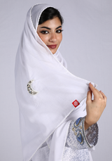 DK2-12 Scattered Beads Home Hijab — White