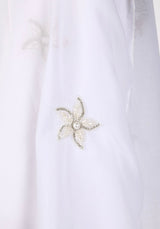 DK1-144 Scattered Beads Home Hijab — White