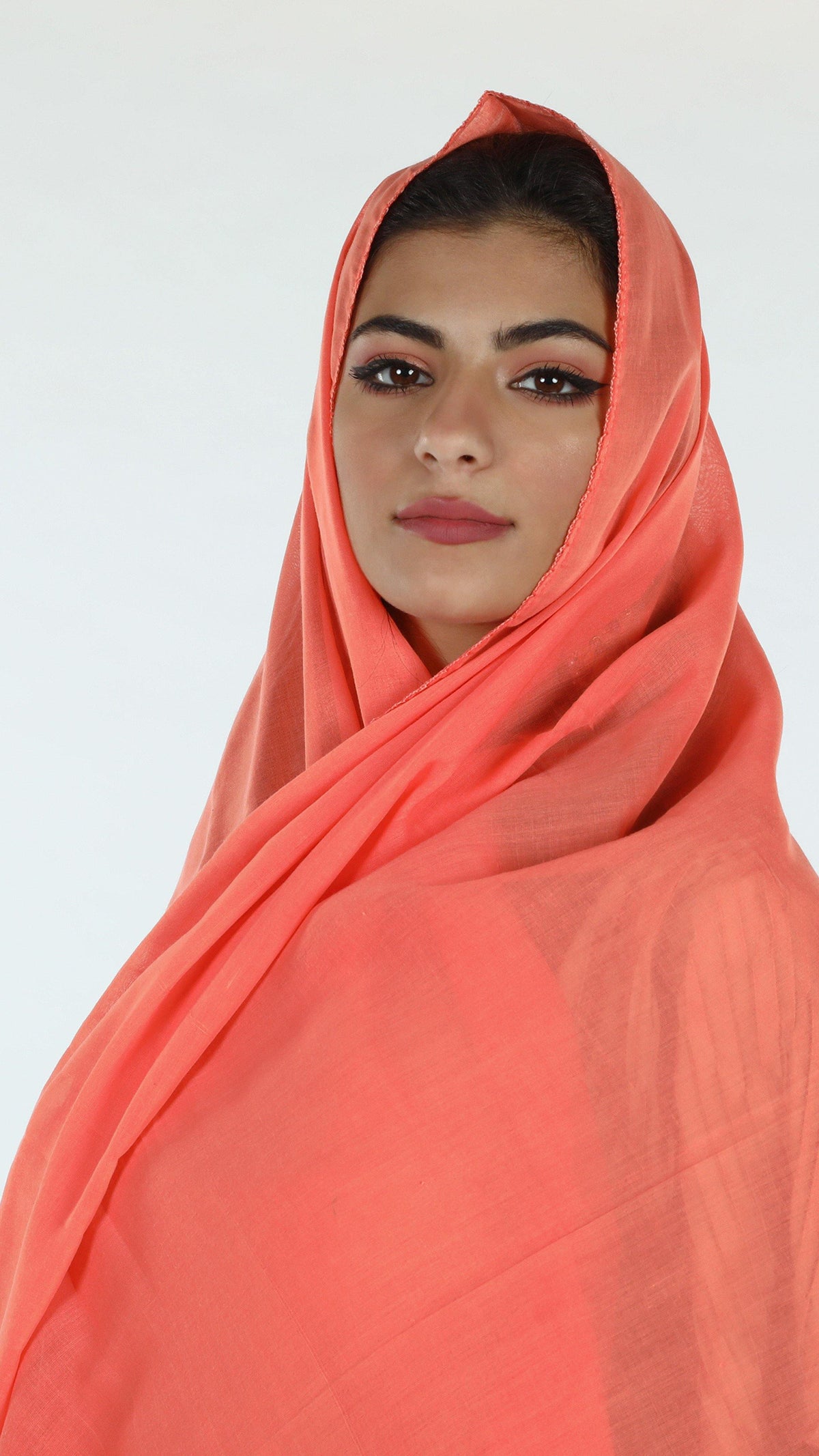 SD5-131 Plain Voile Home Hijab — Orange – Shailah.ae شيلة