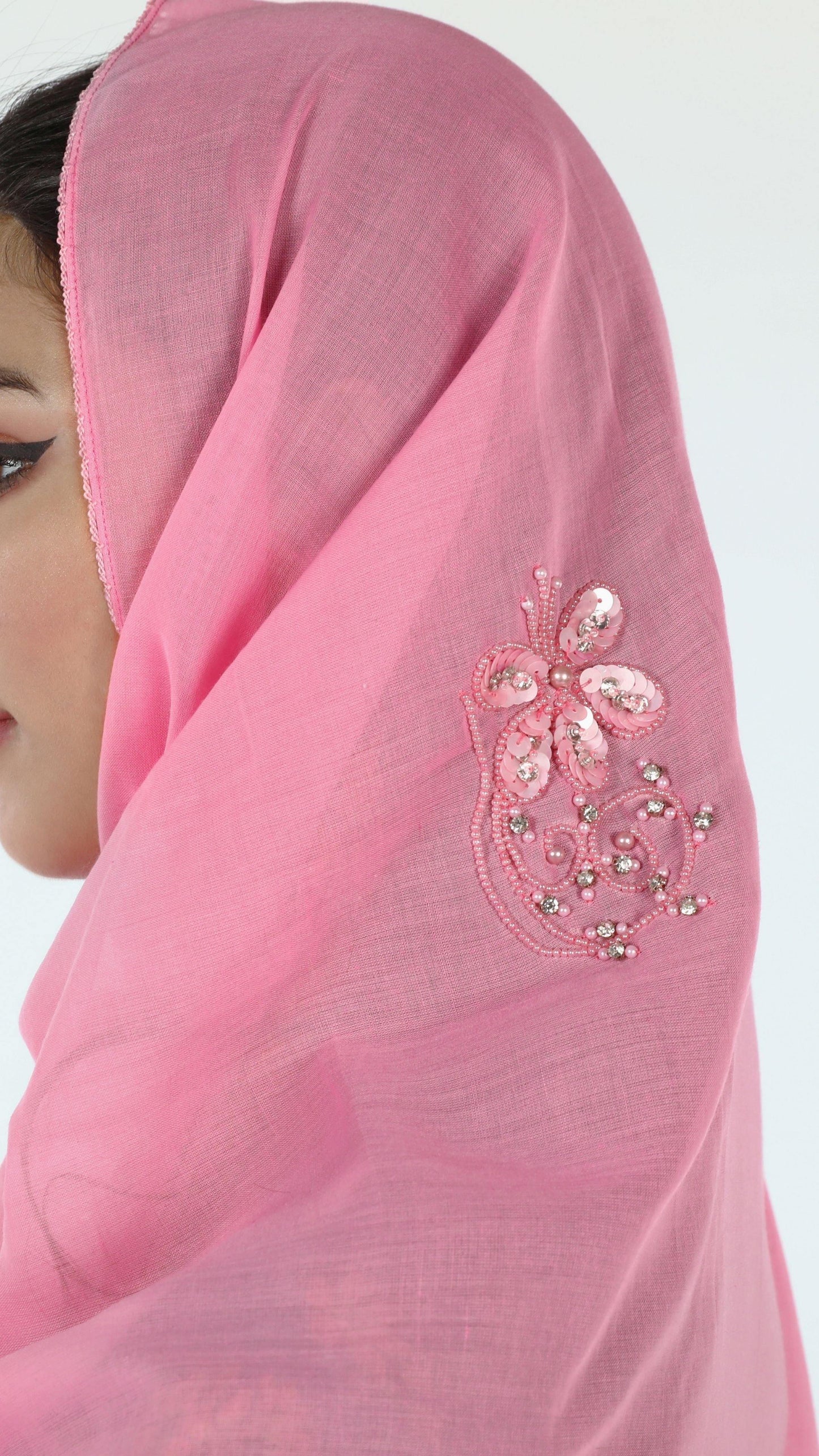 DK-151 شيلة منثرات وردية - Shailah.ae شيلة